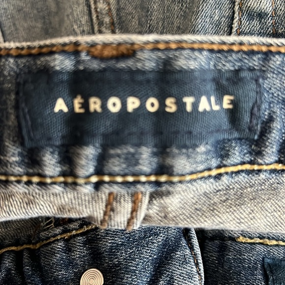Aeropostale jeans skinny distressed patches blue size 31 - Picture 16 of 17